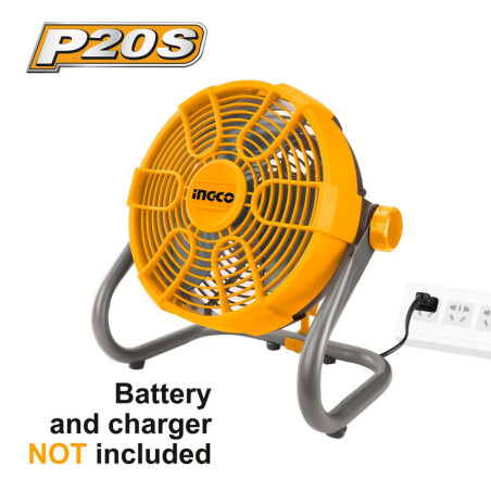 INGCO Ανεμιστήρας Μπαταρίας 20V Li-Ion SOLO (Λειτουργία και με ρεύμα) (CFALI2002)
