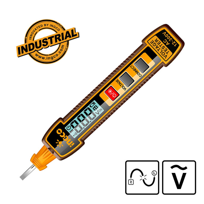 INGCO Ανιχνευτής Τάσης με Εύρος Μέτρησης AC 12 - 300V (HSDT33001)