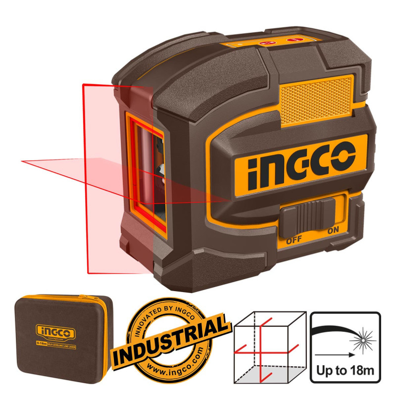 INGCO Αυτοαλφαδιαζόμενο Κόκκινο Laser Σταυρού 2 Ακτίνων (HLL156503)