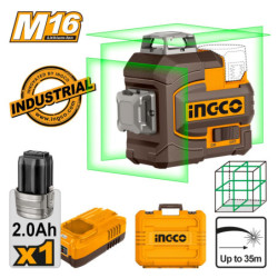 INGCO Αυτοαλφαδιαζόμενο Πράσινο Laser 3D  Μπαταρίας 16V Li-Ion (HLL301201)