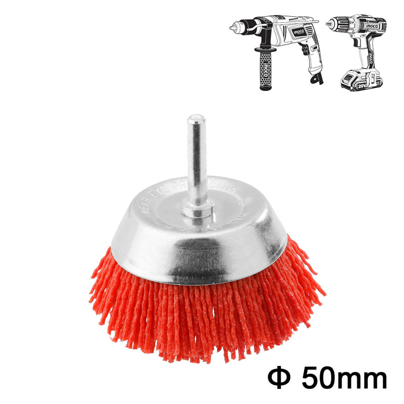 INGCO Βούρτσα Nylon με Άξονα για Δράπανο 50mm (WB30505)