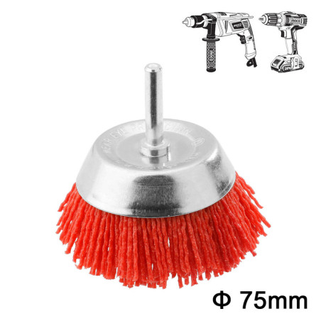 INGCO Βούρτσα Nylon με Άξονα για Δράπανο 75mm (WB30755)