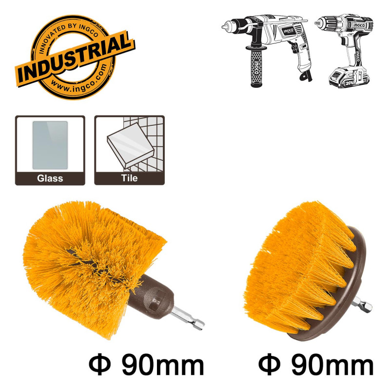 INGCO Βούρτσες Καθαρισμού Δραπάνου Σετ 2 τεμ. (Μέτριες) (WCBM2335)