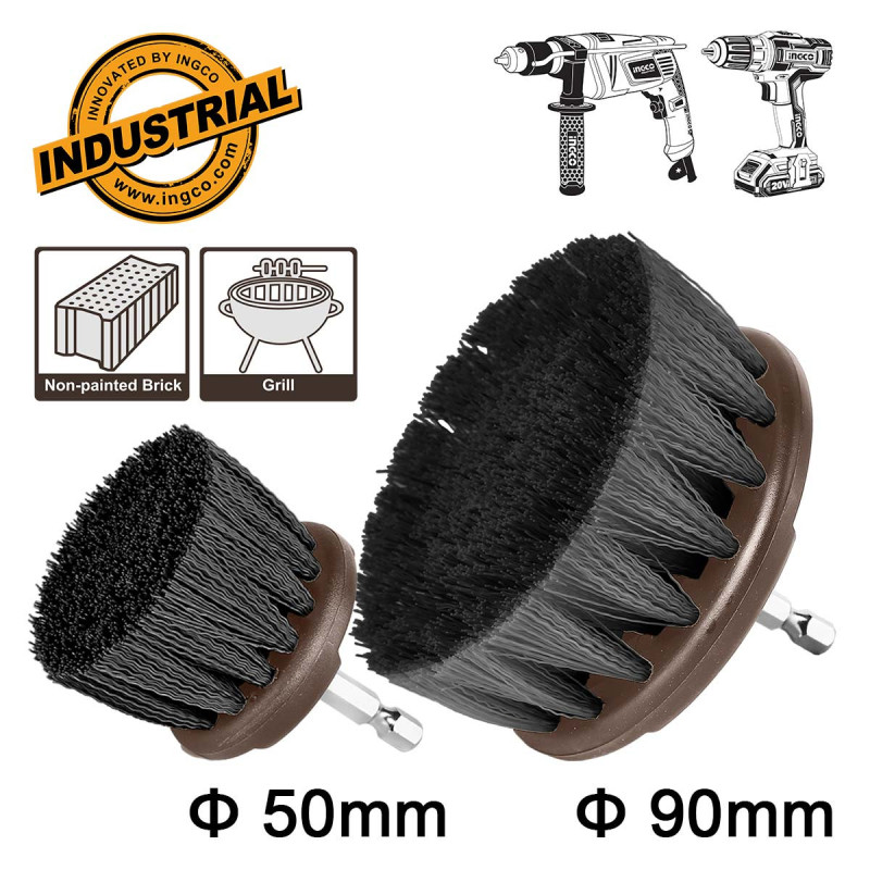 INGCO Βούρτσες Καθαρισμού Δραπάνου Σετ 2 τεμ. (Σκληρές) (WCBH1235)