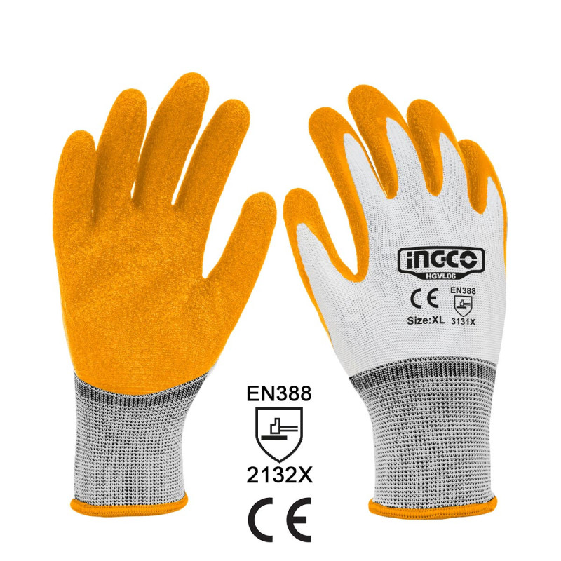 INGCO Γάντια Εργασίας Latex XL (HGVL06-XL)