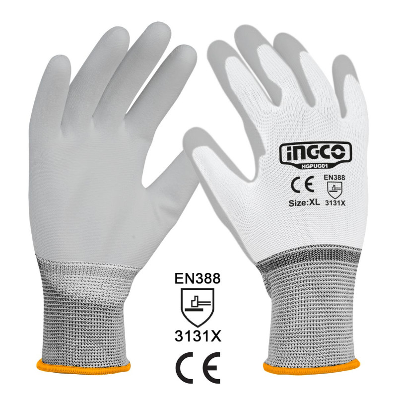 INGCO Γάντια Εργασίας PU XL (HGPUG01-XL)