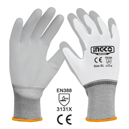 INGCO Γάντια Εργασίας PU XL (HGPUG01-XL)