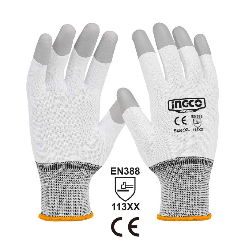 INGCO Γάντια Εργασίας PU στα Ακροδάκτυλα (HGPUG02-XL)