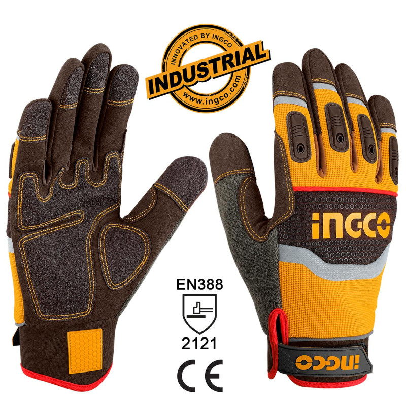 INGCO Γάντια Μηχανικών με Ενισχυμένη Επένδυση XL (HGMG02-XL)