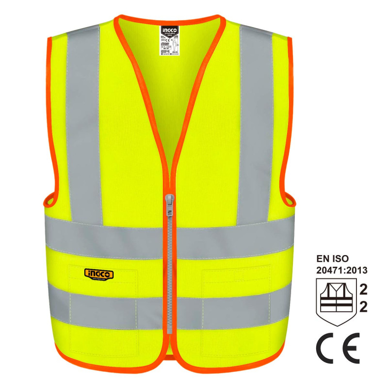 INGCO Γιλέκο Εργασίας με Ανακλαστικές Ταινίες Κίτρινο XL (RV83XL)