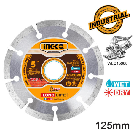 INGCO Διαμαντόδισκος Δομικών Γενικής Χρήσης 125mm (DMD011254)