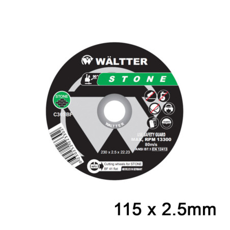 WÄLTTER Δίσκος Κοπής Δομικών Υλικών WALTTER 115x2.5mm (1152522)