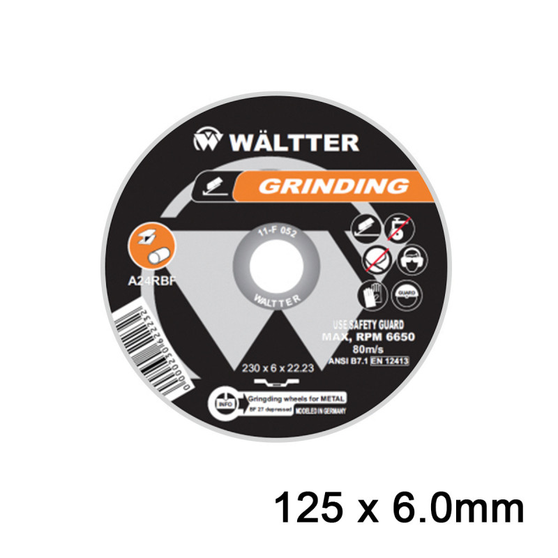 WÄLTTER Δίσκος Λείανσης Σιδήρου / INOX WALTTER 125x6.0mm (1256022)