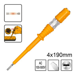 INGCO Δοκιμαστικό Κατσαβίδι 4x190mm AC 100-500V (HSDT1908)