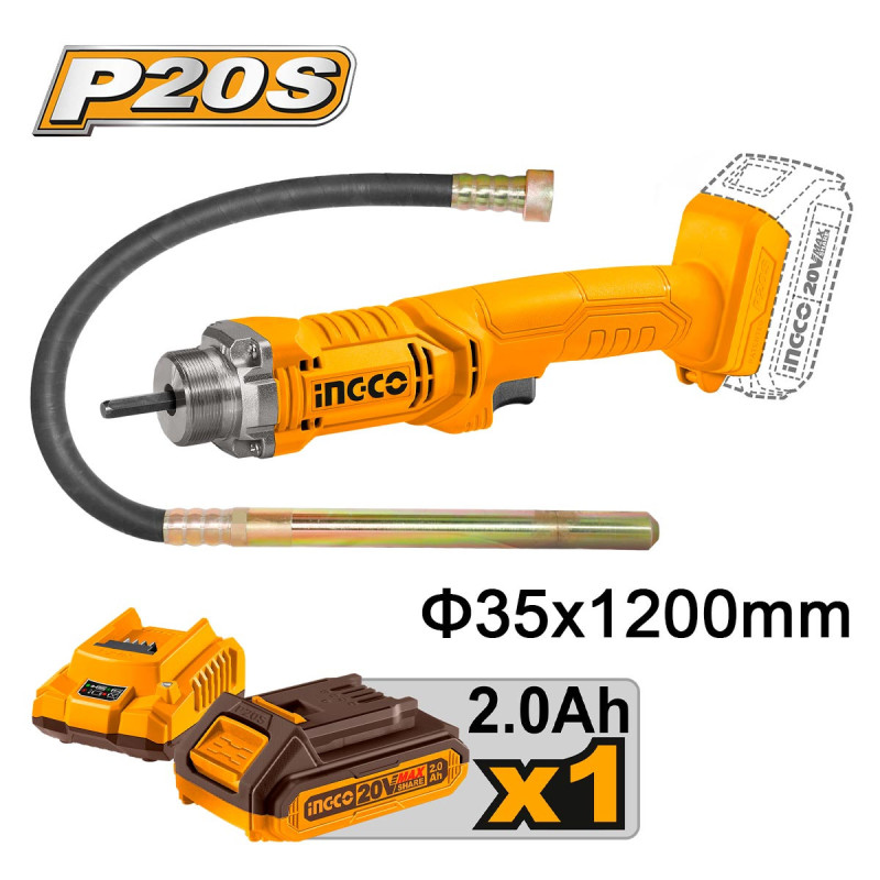 INGCO Δονητής Μπετού Μπαταρίας 20V Li-Ion (CCVLI2023011)