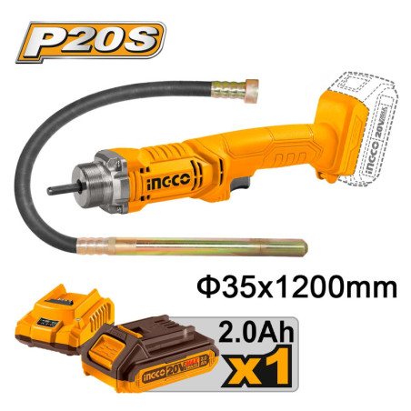 INGCO Δονητής Μπετού Μπαταρίας 20V Li-Ion (CCVLI2023011)