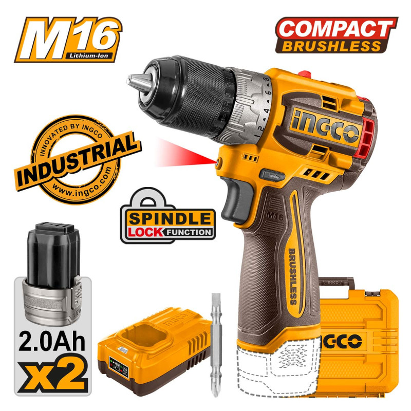 INGCO Δραπανοκατσάβιδο Compact Μπαταρίας 16V Li-Ion 60Nm (CDLI16682)