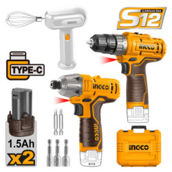 INGCO Εργαλεία Μπαταρίας 12V Li-Ion Σετ 3 τεμ. (COSLI240205E)