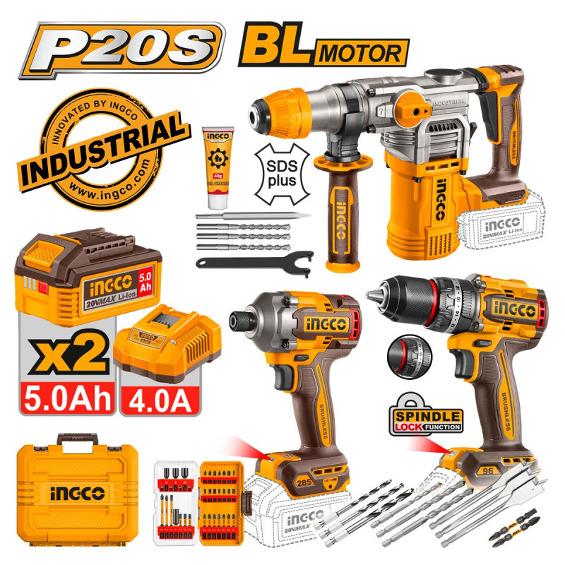 INGCO Εργαλεία Μπαταρίας 20V Li-Ion Σετ 3 τεμ. (COSLI250693E)