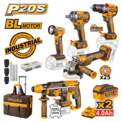 INGCO Εργαλεία Μπαταρίας 20V Li-Ion Σετ 5 τεμ. + Δώρo Εργαλειοθήκη Τσάντα (CKLI2059E)