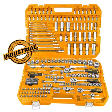 INGCO Εργαλεία Χειρός και Καρυδάκια 1/4" - 1/2" - 3/8" Σετ 216 τεμ. (HKTHP22161)