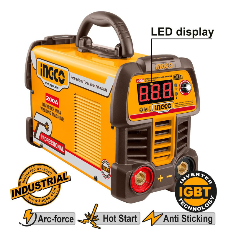 INGCO Ηλεκτροκόλληση Inverter 200Α MMA (MMA20069E)