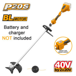 INGCO Θαμνοκοπτικό Μηχάνημα Μπαταρίας 2x20V Li-Ion SOLO (CSTLI20028)