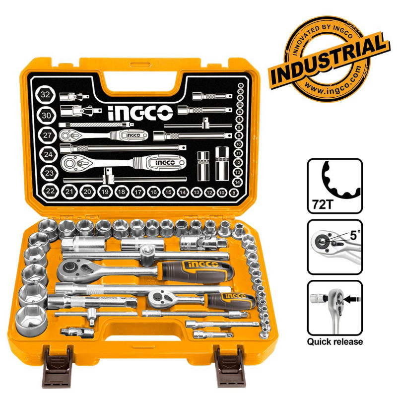 INGCO Καρυδάκια 1/2" - 1/4" Σετ 44 τεμ. (HKTS42441)