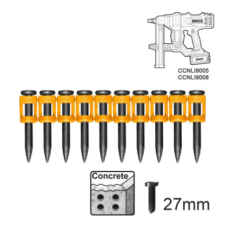 INGCO Καρφιά (Μπετού) Καρφωτικού CCNLI9005 27mm 1000τεμ. (ANA02271)