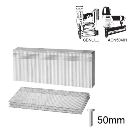 INGCO Καρφιά 50mm Αεροκαρφωτικού ACN50401, CBNLI2002, CBNLI2028 (ANA18501)