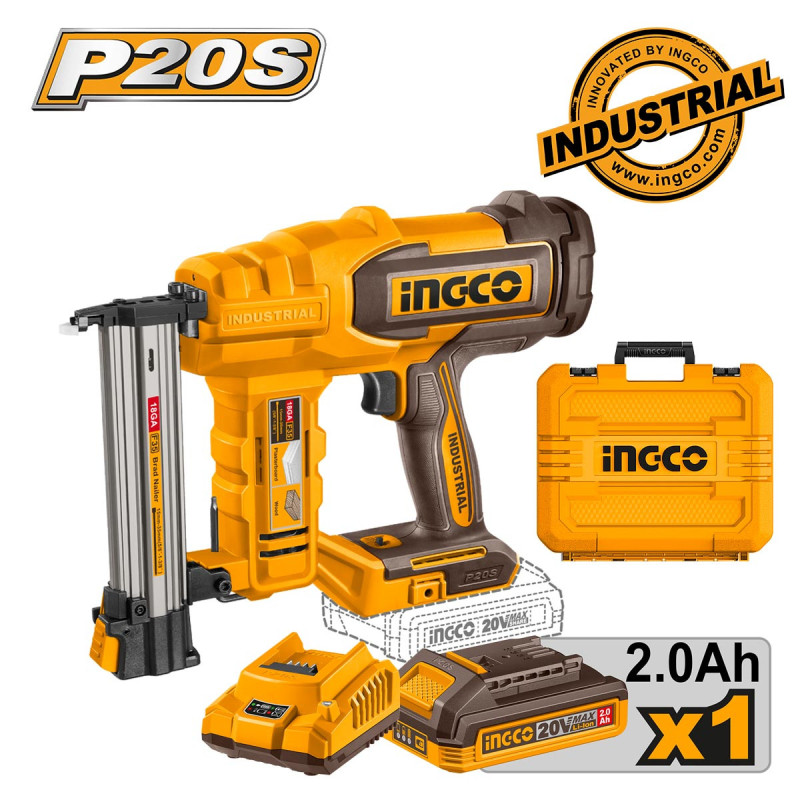 INGCO Καρφωτικό Μπαταρίας 20V Li-Ion + Βαλίτσα (CBNLI2008E)