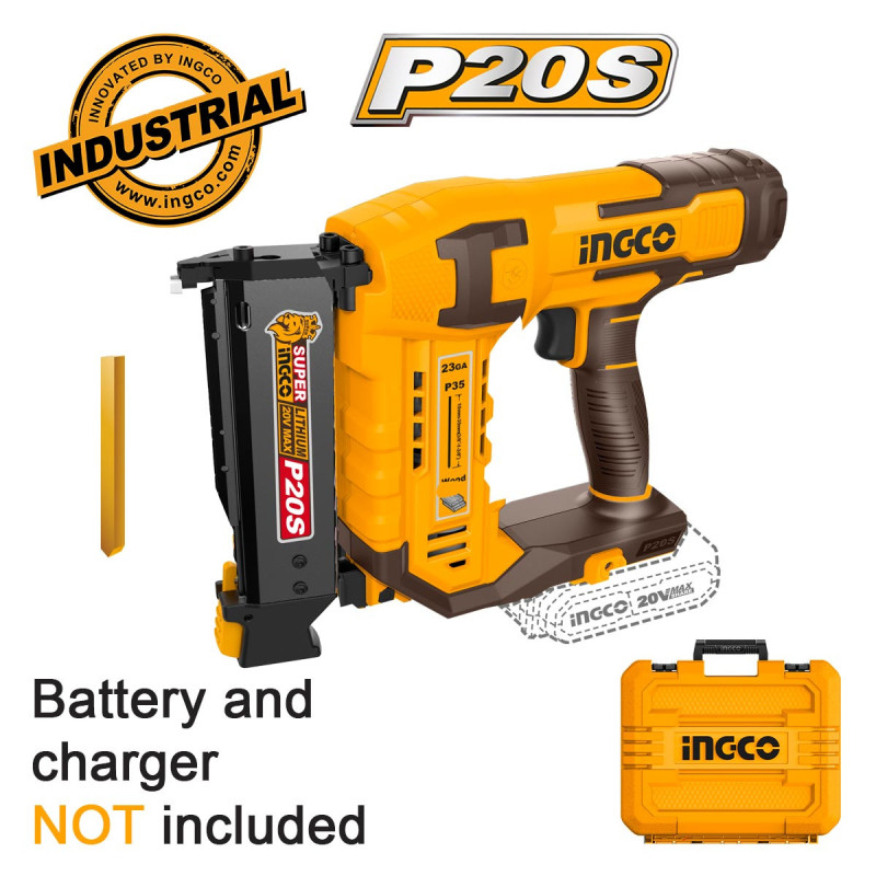 INGCO Καρφωτικό Μπαταρίας 20V Li-Ion με Ακέφαλο Καρφιά SOLO (CBNLI3603)