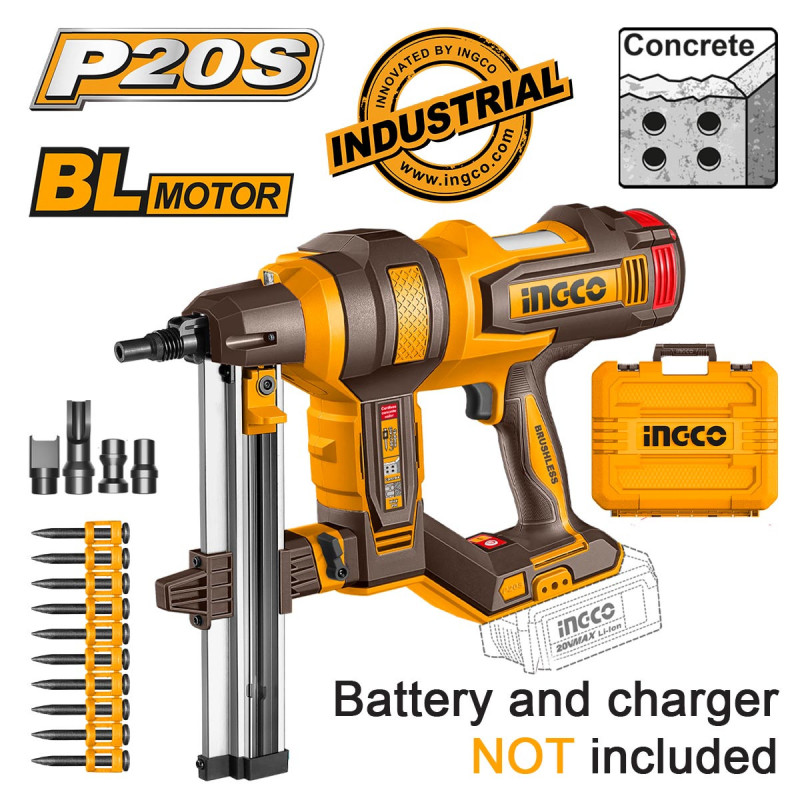 INGCO Καρφωτικό Μπετού Μπαταρίας 20V Li-Ion SOLO 105J (CCNLI9005)