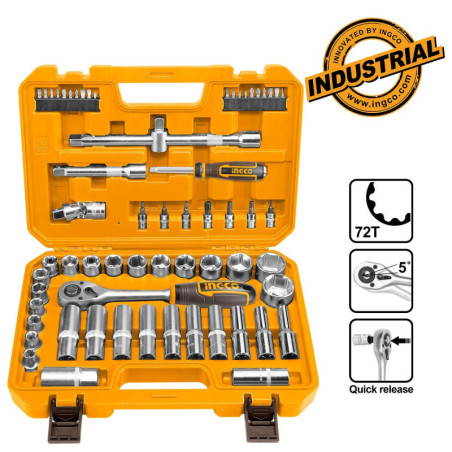 INGCO Κασετίνα Καρυδάκια 1/2" Σετ 62 τεμ. (HKTS12602)