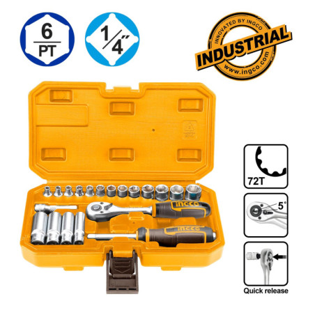 INGCO Κασετίνα Καρυδάκια 1/4" Σετ 20 τεμ. (HKTS14201)