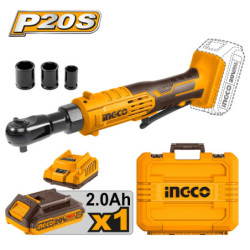 INGCO Καστάνια 3/8" Μπαταρίας 20V Li-Ion +Βαλίτσα 65Nm (CDRLI2060152)
