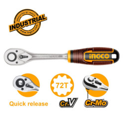 INGCO Καστάνια Ίσια 1/4" 72Τ (HRTH0814)