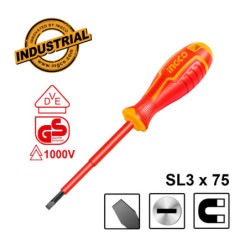 INGCO Κατσαβίδι Ηλεκτρολόγου VDE Ίσιο SL3x75mm (HISD813075)