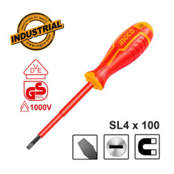 INGCO Κατσαβίδι Ηλεκτρολόγου VDE Ίσιο SL4x100mm (HISD814100)