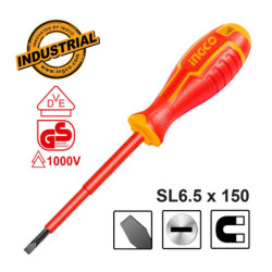 INGCO Κατσαβίδι Ηλεκτρολόγου VDE Ίσιο SL6.5x150mm (HISD816150)