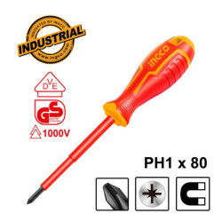 INGCO Κατσαβίδι Ηλεκτρολόγου VDE Σταυρού PH1x80mm (HISD81PH180)