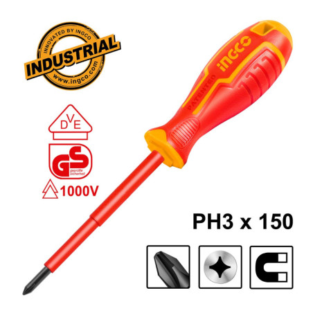 INGCO Κατσαβίδι Ηλεκτρολόγου VDE Σταυρού PH3x150mm (HISD81PH3150)