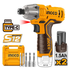 INGCO Κατσαβίδι Παλμικό Μπαταρίας 12V Li-Ion USB Type-C 100Nm (CIRLI12015)