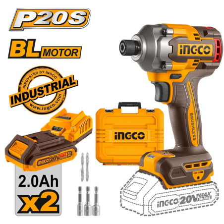 INGCO Κατσαβίδι Παλμικό Μπαταρίας 20V Li-Ion 285Nm (CIRLI2028E)
