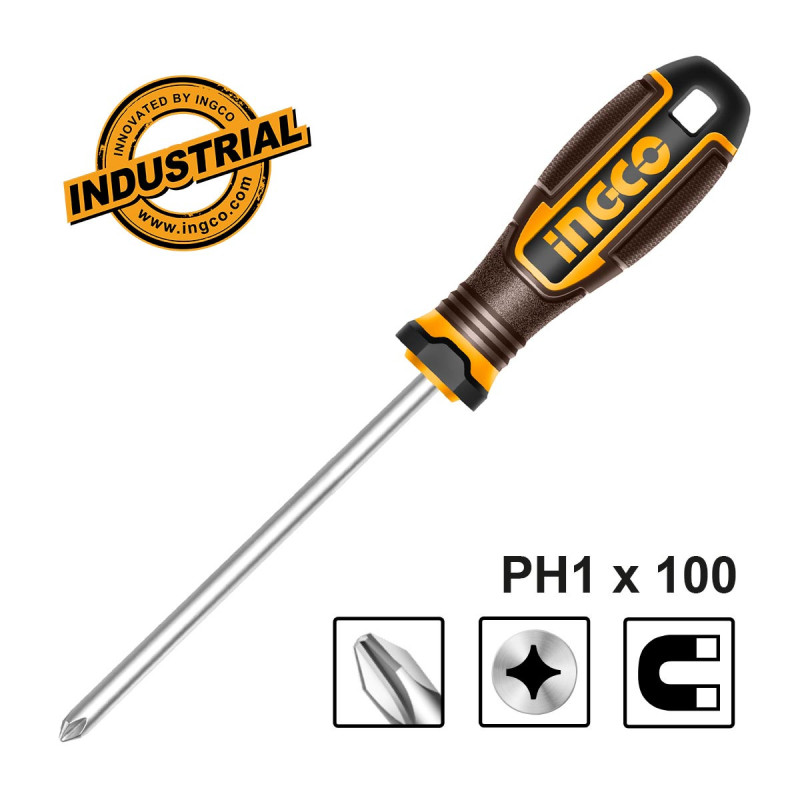 INGCO Κατσαβίδι Σταυρού PH1 x 100mm (HSDPH1100)