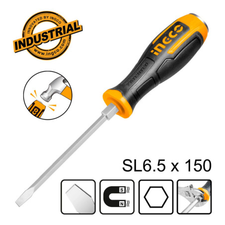 INGCO Κατσαβίδι Χτυπητό Ίσιο SL6.5x150mm (HGTS686150)