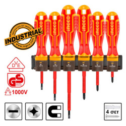 INGCO Κατσαβίδια Ηλεκτρολόγου VDE Σετ 6 τεμ. (HKISD0608)