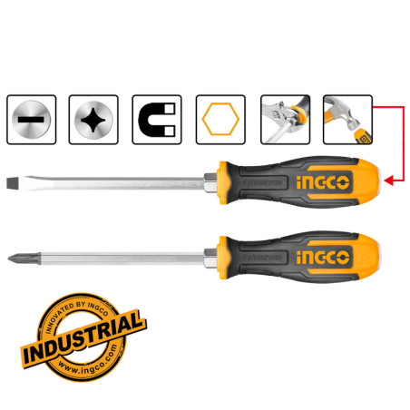 INGCO Κατσαβίδια Χτυπητά Σετ 2 τεμ. (HSGT680208)