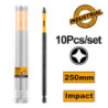 INGCO Κατσαβιδόμυτες Impact 1/4" PH2x250mm 10 τεμ. (SDBIM11PH2103)