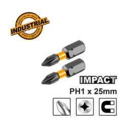 INGCO Κατσαβιδόμυτες Impact PH1x25mm 2 τεμ. (SDBIM71PH125)